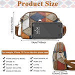 PALAY Women Crossbody Bag for Everyday Outfits with Dual Zipper Compartments and PU Leather | 7.4x2.7x5.5 in Retro Colorblock Style