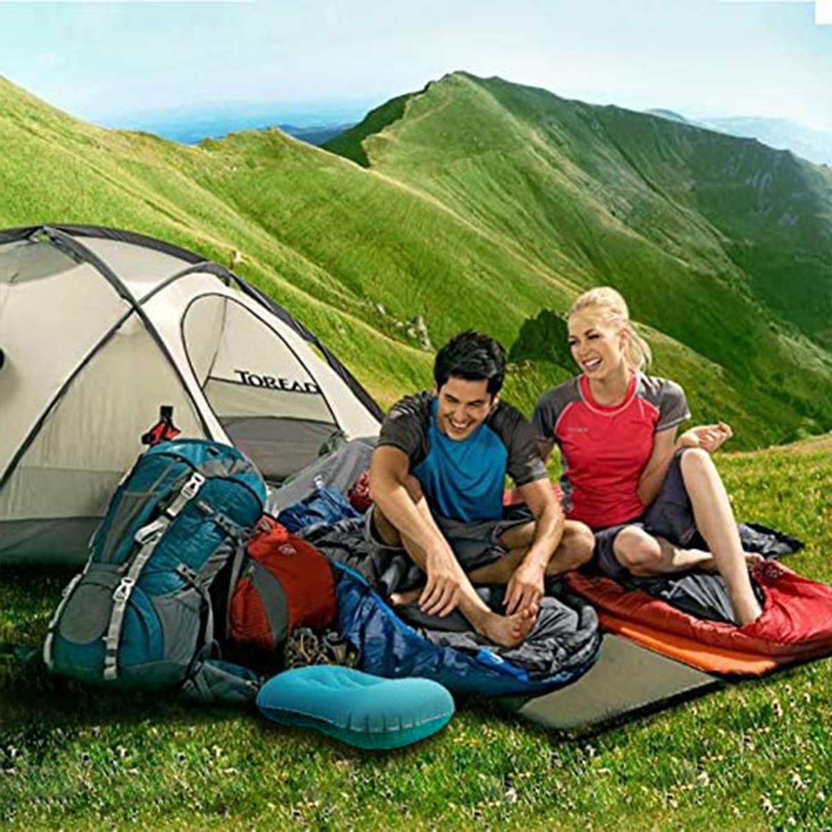 PALAY® Inflatable Travel Pillow, Ultralight Inflatable Camping Travel Pillow, Compressible Ergonomic Neck Inflating Pillows for Lumbar Support Pillow Air Pillows for Camping Hiking
