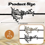 PALAY Lace Eye Masquerade Masks for Party with Exquisite Hollow Design | 2Pcs Black and Gold 22×13cm