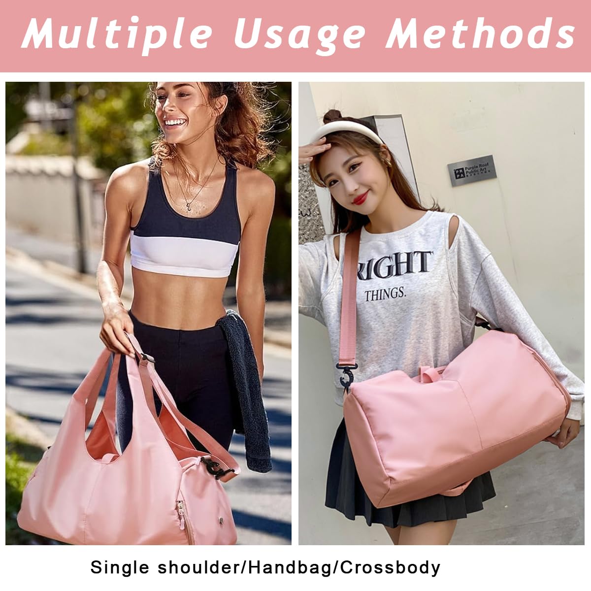 PALAY Women Satchel Handbag for Travel and Gym with Shoes Compartment and Waterproof Oxford Fabric 41x21x25cm