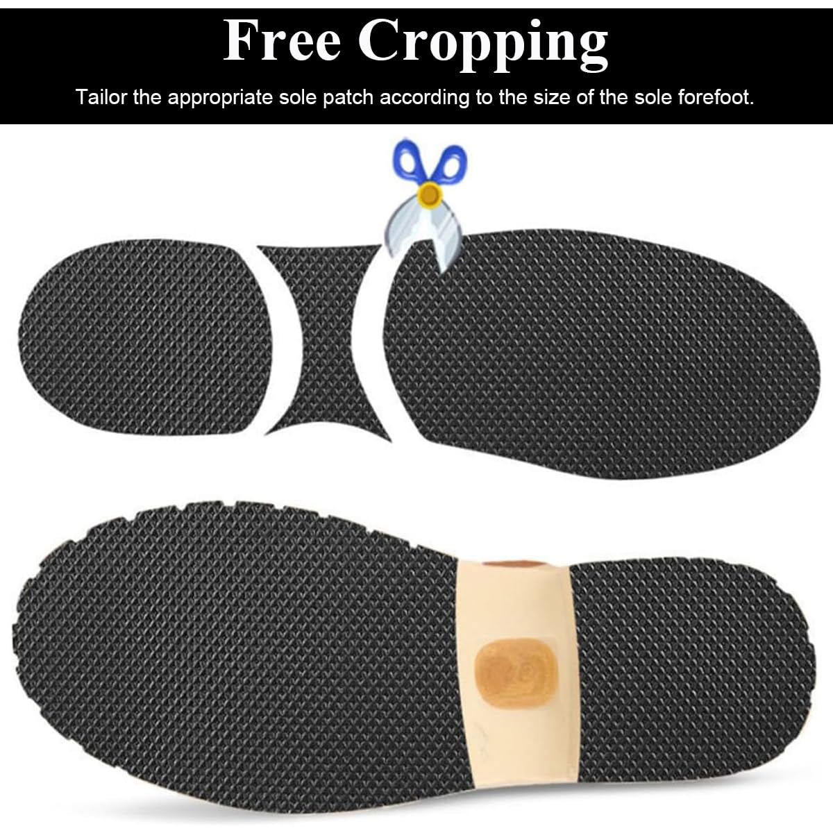 PALAY® Shoe Sole Repair Tape EVA Self Adhesive Shoe Sole Repair Patch Anti-slip Texture Design DIY Shoe Sole Repair Tape Cuttable Shoe Sole Repair Patch Sole Replacement Patch for Leather Shoes