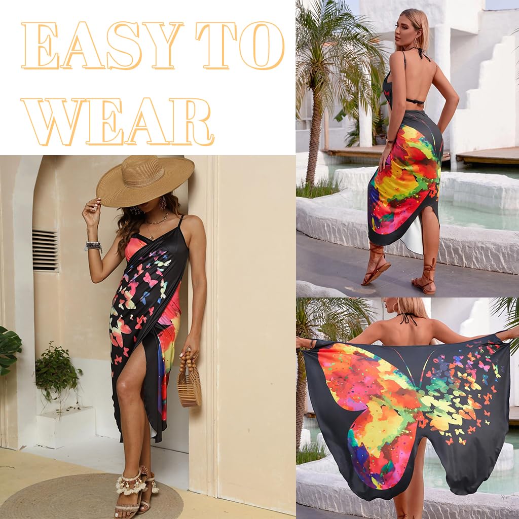 PALAY Beach Wear Dress for Women featuring Adjustable Straps and Butterfly Print | Lightweight Cover Up for Vacations