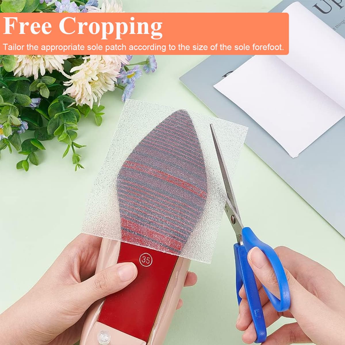 PALAY Sole Protector for High Heels with Self Adhesive PVC Film 10x200cm | Transparent Anti Slip Design