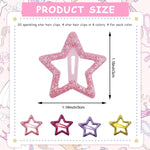 PALAY Hair Clips for Girls with Non Slip Metal Design and Glitter Star Shape | 20 Pcs 3.2 cm Set