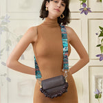 PALAY Crossbody Strap for Purses Adjustable 27–53 in with Metal Buckle & Embroidered Pattern | Nylon Cotton Replacement Handbag Strap