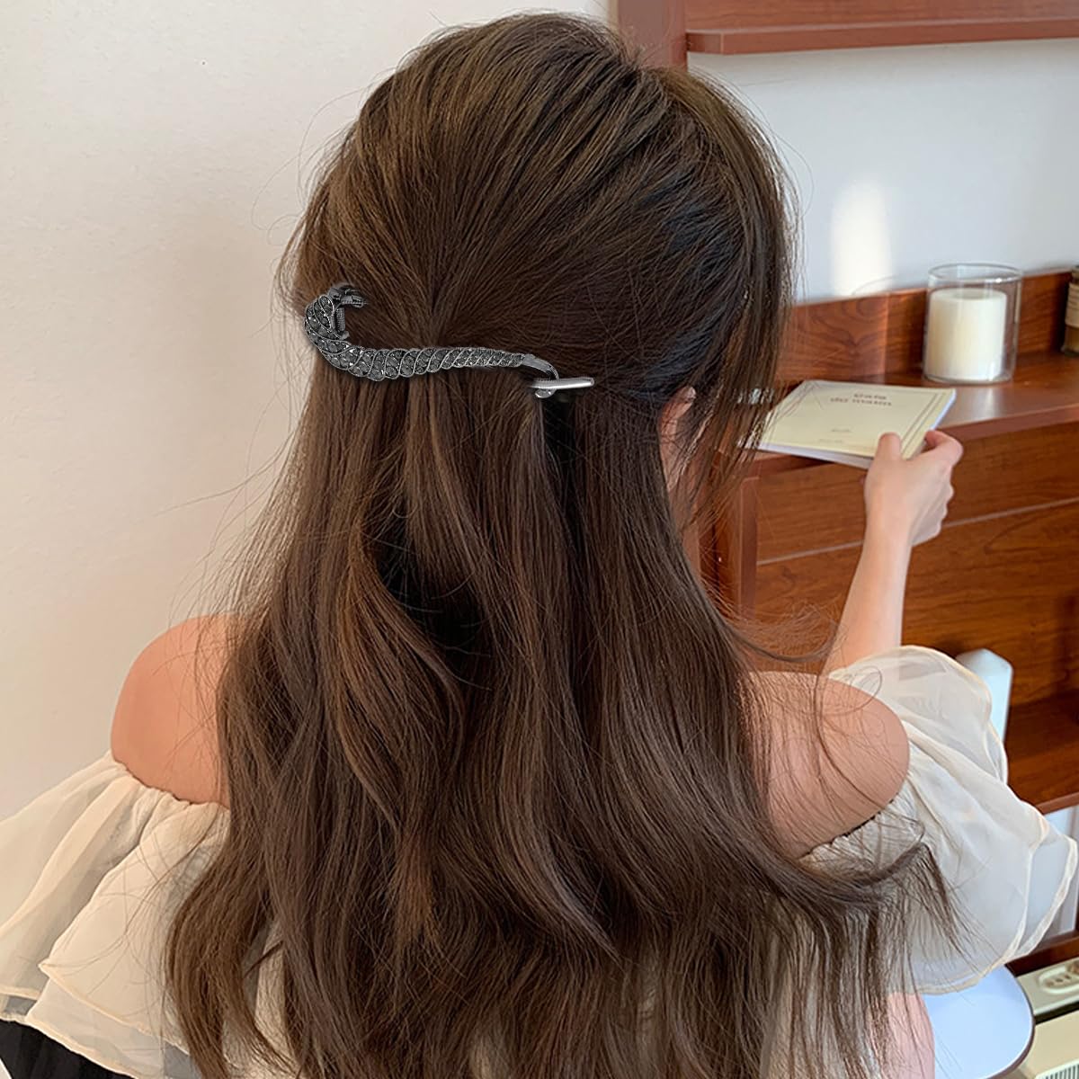 PALAY Hair Bun Accessories for Effortless Styling with Secure Lock | 6PCS Metal Rhinestone Clips