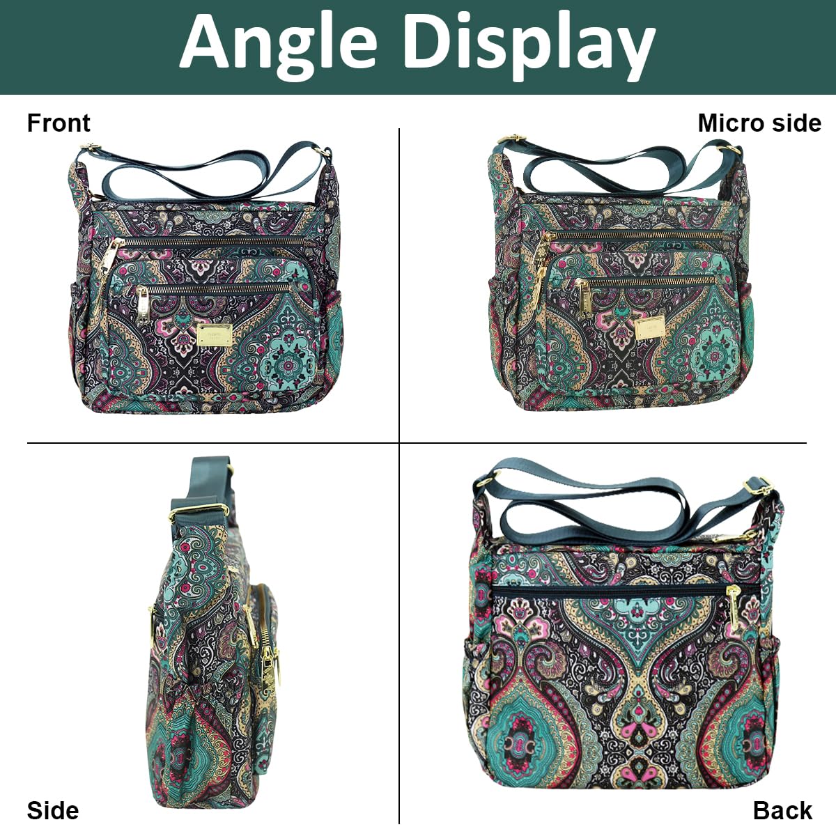 PALAY Women Crossbody Bag for Travel and Daily Use with Multi Layer Pockets | 10.2x3.9x8.2 in Nylon Shoulder Satchel