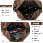 PALAY PU Leather Backpack for Women with 12x11 in Capacity and Back Zipper Pocket | Brown 2 PCS