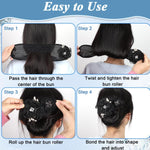 PALAY Hair Bun Maker for Elegant Hairstyles with Flexible Wire featuring Lace Flowers and Pearls