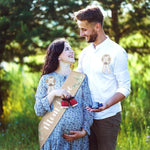 PALAY® Wallets for Women Stylish Neutral Burlap Mom to Be Sash Dad to Be Pin Baby Shower Decorations