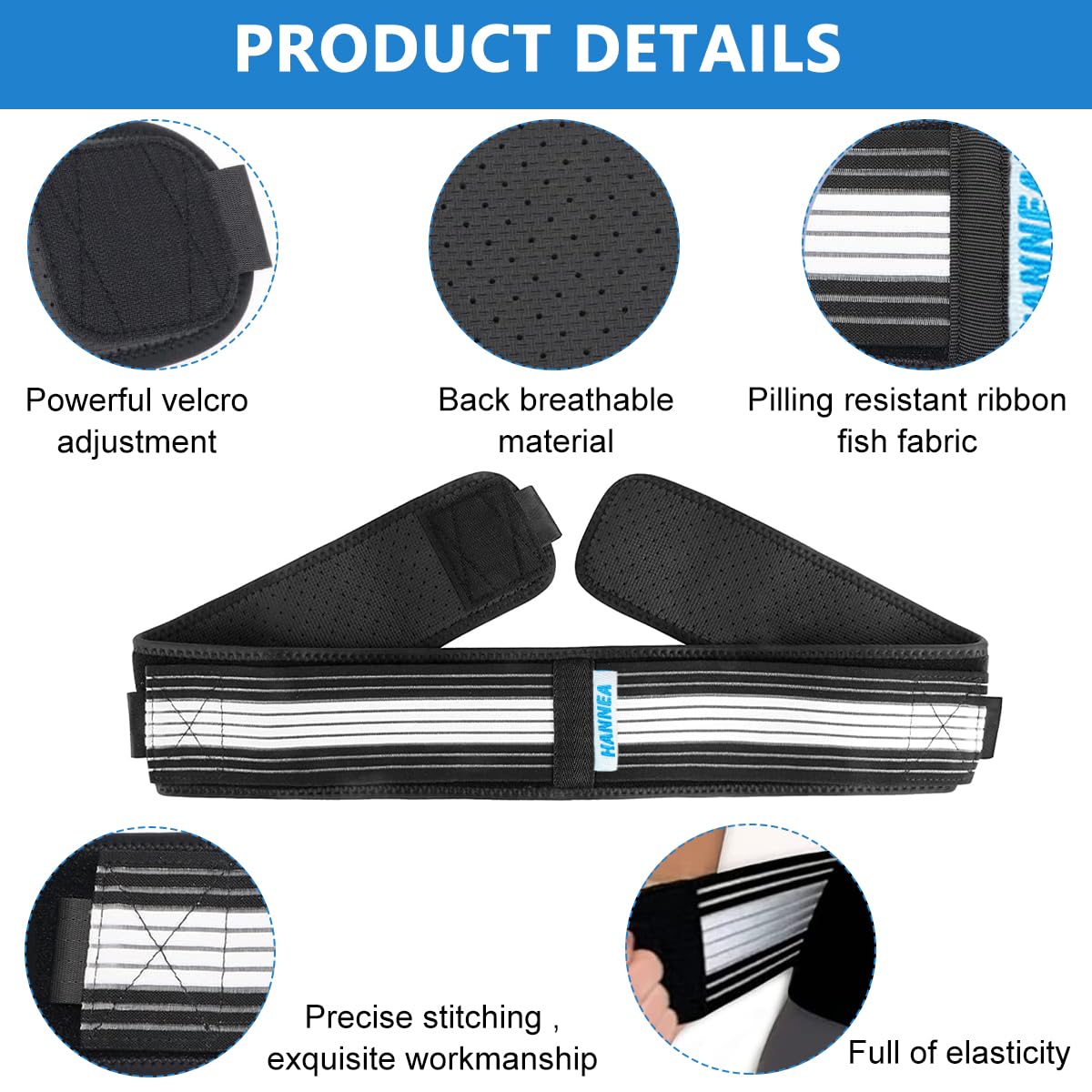 HANNEA® Adjustable SI Joint Belt for Hip, Pelvic & Lower Back Support Size L