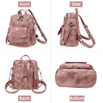 PALAY PU Leather Backpack for Travel with 12x11 in Large Capacity and Back Zipper Pocket | Vibrant Pink Style for Women