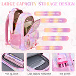 PALAY School Bag for Girls with Multi Compartments featuring Jellyfish Cartoon Print and Oxford Cloth | Comfortable Backpack for Kids 8–10 Years