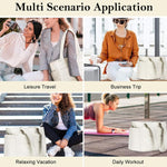 PALAY Fashion Tote Bag for Women with 15.6 in Laptop Compartment and Quilted Design | Soft Puffy Polyester Shoulder Handbag 13.8x6.3x19.3 in