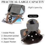 PALAY Handbag for Women featuring 35×12×32cm Large Capacity and Detachable Strap Grey Canvas | Ideal for School and Work