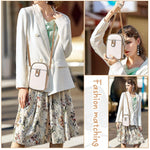 PALAY Mini Phone Bag for Women with Two Zippered Pouches and 12x6.5x20cm Compact Design | PU Contrast Color Crossbody Sling