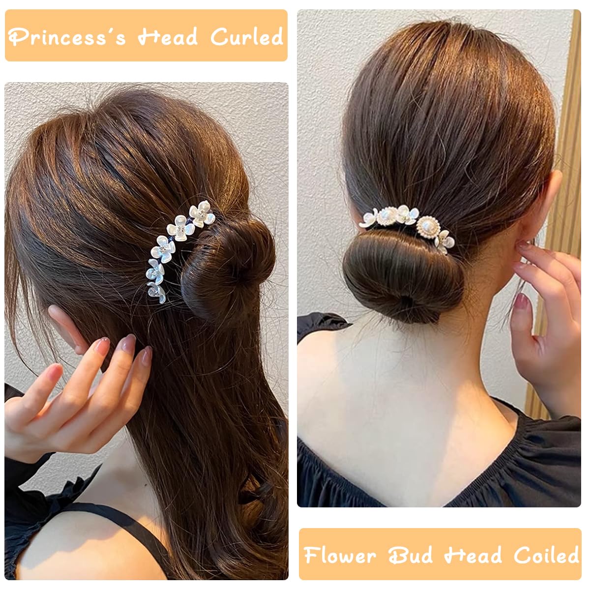 PALAY Hair Bun Maker for Elegant Hairstyles with Hidden Wire and Pearl Closure | 4pcs Set