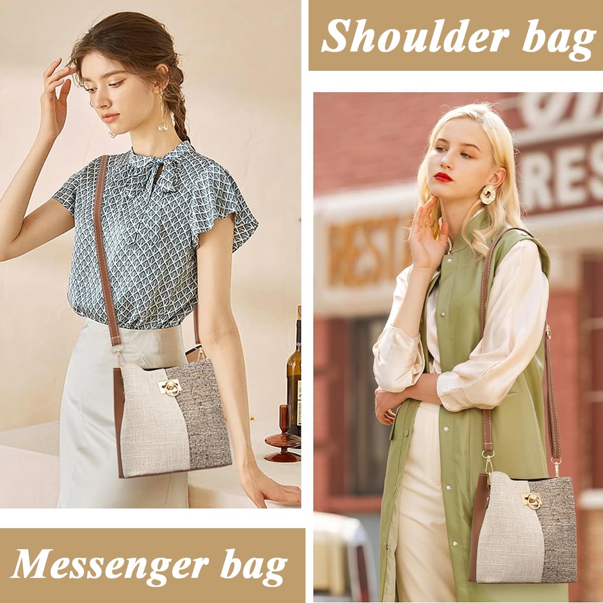 PALAY Tote Bag for Women 20.5x10x20.5 cm with Patchwork Design and Detachable Strap | PU Leather Shoulder Satchel