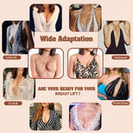 PALAY® Petal Backless Nipple Cover Set with Breast Petals Disposable Adhesive Bra for A-E Cup Large Breast, Breathable Breast Lift Tape Athletic Tape-10 Pcs