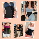 PALAY Waist Trainer for Women with 3 Section Adjustable Buckle 6 Row Fit, XL Black | Tummy Control and Lumbar Support