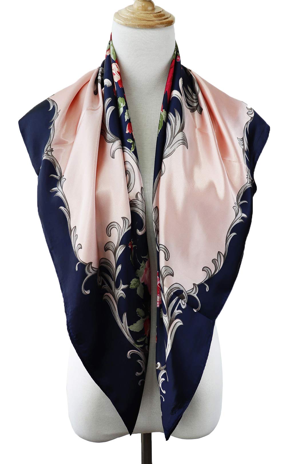 PALAY Satin Square Silk Like Hair Scarf for Women 35 x 35 in | Soft Polyester Wrap