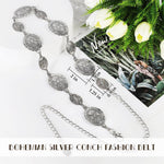 PALAY Waist Chain for Women for Saree featuring Metal Concho Disks Silvercolor 3 PCS | Adjustable Boho Hip Belt