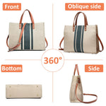 PALAY® Tote Bag Women Large Canvas Tote Bag Shoulder Bag Briefcase Crossbody Bag with Shoulder Belt Fashion Women Tote Bag Casual Tote Bag for Daily, Travel, 13.38 x 5.51 x 10.62 Inches