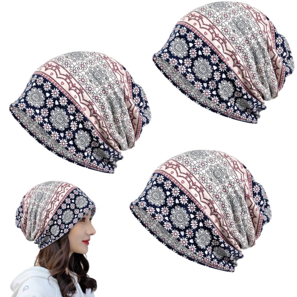 PALAY Hijab Caps for Women featuring Two Openings Design and Soft Polyester Spandex | 27×28 cm Slouchy Beanie Set