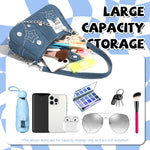 PALAY Shoulder Bag for Girls featuring 23x7x13cm compact design with chain strap and zipper closure | Blue Canvas Handbag