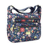 PALAY Women Crossbody Bag for Travel with Multi Layer Zipper Pockets and Nylon Design | Floral Print Casual Satchel