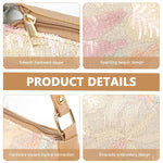 PALAY Shoulder Bag for Women with Beaded Floral Sequin Design 28x6x15cm | Elegant Evening Handbag