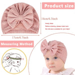 PALAY Baby Turban Caps for 3–12 Months with Crochet Bow and Soft Stretch Fabric | 6 Pcs Set