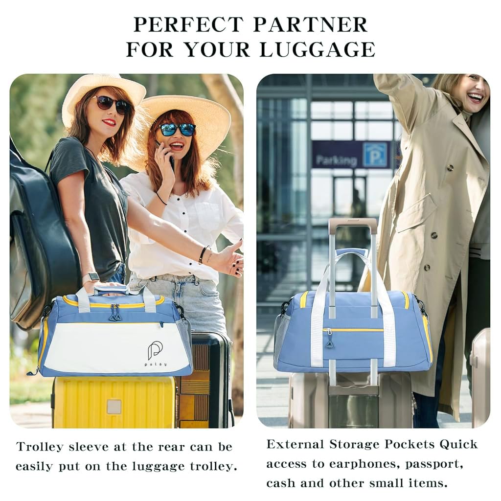 PALAY Travel Bags for Luggage with 35L Capacity and Separate Wet Shoe Compartment | Women’s Weekender Gym Duffle