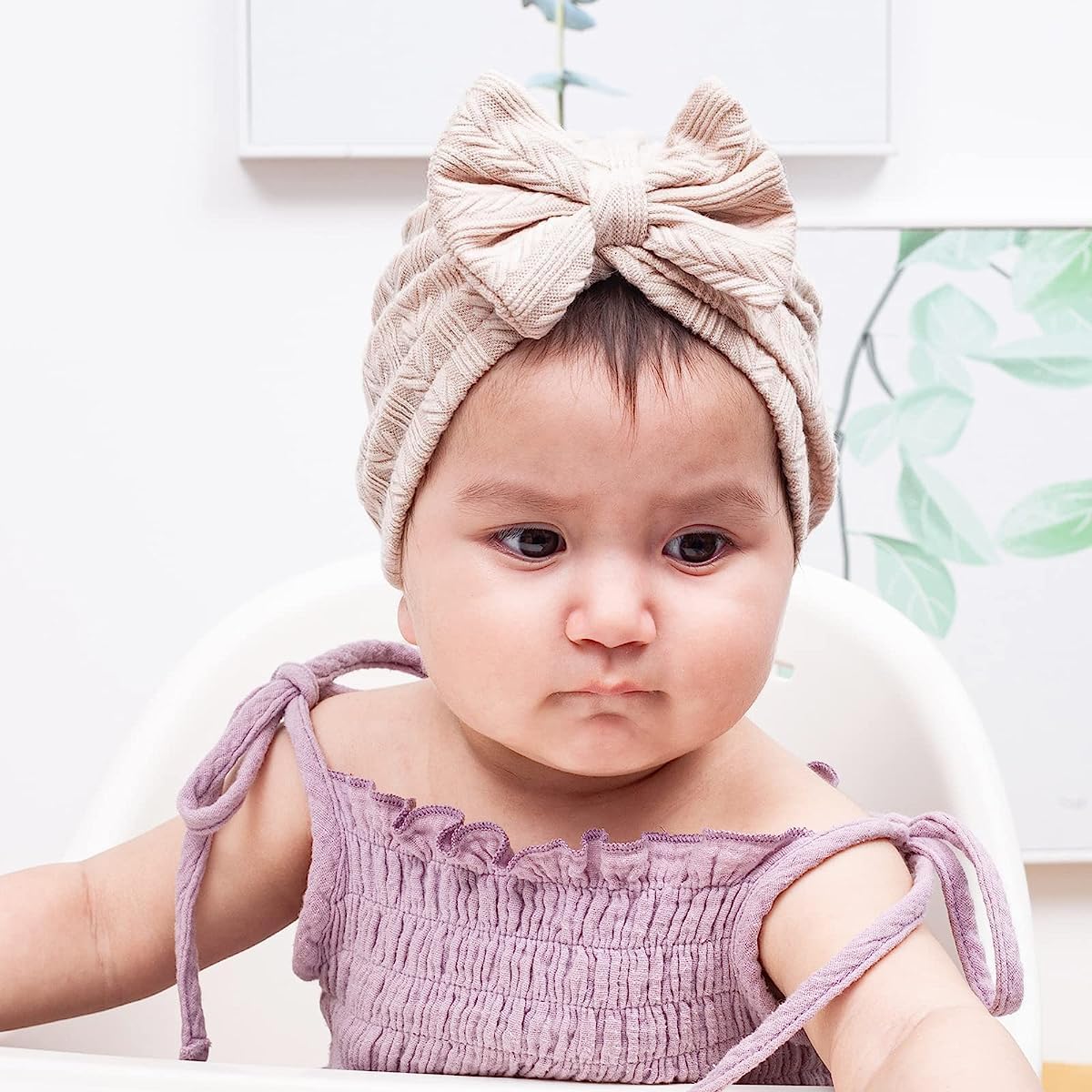 PALAY Baby Cap Set for 3–18 Months with Large Bow and Soft Stretchy Fabric | 3pcs Warm Hats