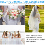 PALAY Bridal Veil for Wedding and Bachelorette Party with Lace Floral Edge 150cm Pure White Tulle