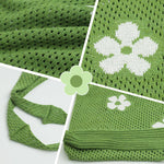 PALAY Crochet Tote Bag for Casual Outings with Floral Hollow Out Design in Green | Stylish Shoulder Handbag