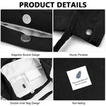 PALAY Tote Bag for Shopping and Daily Use featuring Snap Button Closure | Corduroy Black 39x12x35cm