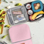 PALAY Silicone Lunch Bag for Work and School featuring Bottle Holder and 22x11x26cm Storage | Pink Insulated Cooler for Women and Kids