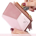 PALAY Small Women's Wallet for Travel and Daily Use with 4 Card Slots and Zipper Coin Pocket | Soft PU Leather Heart Tassel Design Gift for Ladies