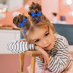 PALAY® Girls Bow Hairband Set of 20pcs, Hair Bows for Kids Girls, Bowknot Hair Clips Hair Ties Hair Accessories Kit for Toddlers, School Girls - Royal Blue