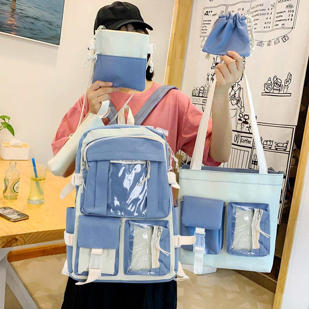 PALAY Cute Backpack for Girls with 30×13×43 cm Capacity and Multi Pocket Canvas Set | Waterproof School Bag