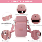 PALAY Small Crossbody Phone Bag for Women with 3 Zipper Layers and Oxford Cloth | Pink Shoulder Wallet
