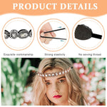 PALAY® 6PCS Beaded Headband for Women Crystal Rhinestone Elastic Hair Bands Fashion Handmade Girls Ladies Gift