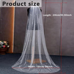 PALAY Bridal Veil for Wedding Featuring Alloy Comb and 2.3m Lace Tulle with Pearls | Pure White