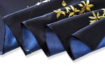 PALAY Square Scarf for Women with 35 x 35 in Size and Satin Silk Like Fabric in Navy Blue