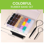 PALAY Hair Elastics Rubber Bands for Women and Girls featuring 2000pcs Colorful Set with Comb and Styling Tools | Ideal for Ponytails and Braids