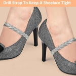 PALAY Shoe Straps for Heels with Elastic Anti Slip Design featuring Rhinestone Band | 2 Pcs