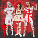 PALAY Halloween Stockings for Women and Girls featuring 27.5 in Thigh High Blood Stain Print | Perfect for Spooky Costume Parties