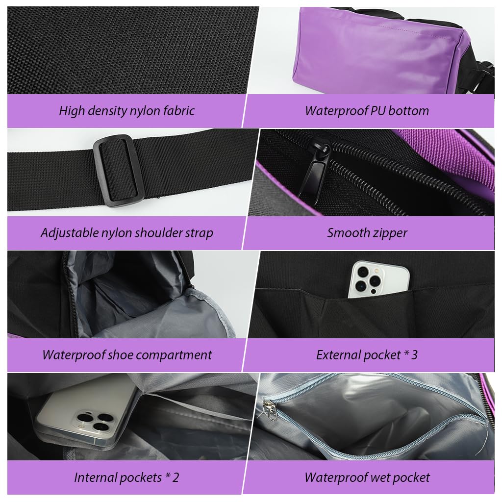 PALAY Women Gym Bag for Travel and Fitness with Shoe Compartment and Wet Pocket | Lightweight Nylon Carry On