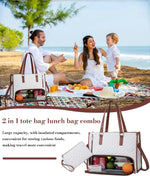 PALAY Tote Bag for Women with Insulated Lunch Compartment and Detachable Shoulder Strap | Travel and Office Use